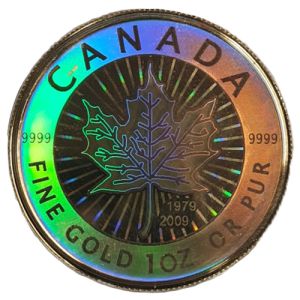 1 uncia aranyérme Maple Leaf Hologramos érmekészlet 2009