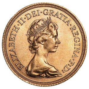 Sovereign aranyérme - II. Erzsébet diadémmal
