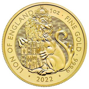 1 uncia Angliai Oroszlán aranyérme 2022 -  Royal Tudor Beasts sorozat