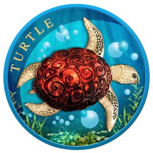 1 uncia Teknősbéka ezüstérme 2022 - Hawksbill Sea Turtle