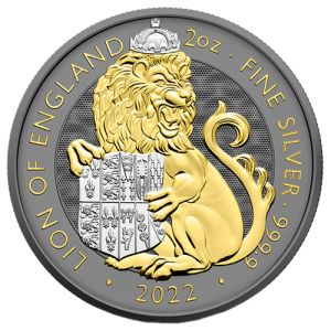 2 uncia The Lion of England ezüstérme 2022 - Art Color Collection sorozat